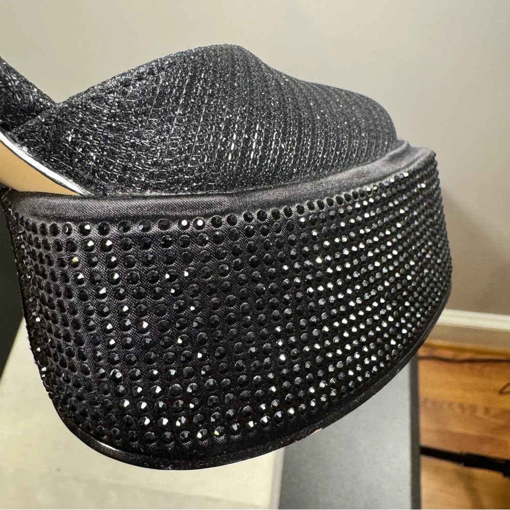 Circus by Sam Edelman Black Glitter Platform Ankle-Strap Heels - Picture 8 of 16
